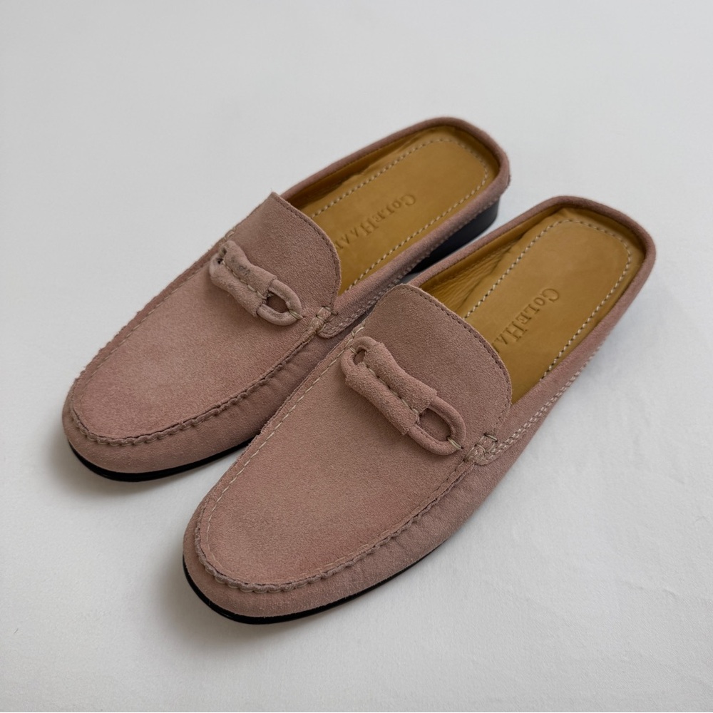Cole Haan Tully Driver Light Pink Slip On Suede Loafers Size 6 Classic Casual